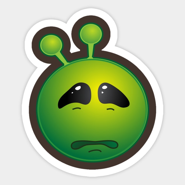 Funny Alien Monster ET Extraterrestrial Martian Green Man Emoji for Women, Men and Kids 13 Sticker by PatrioTEEism